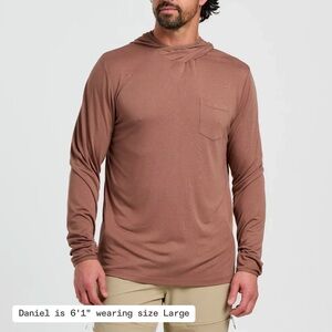 Free Fly Men’s Nutmeg Bamboo Lightweight Hoodie Size Large